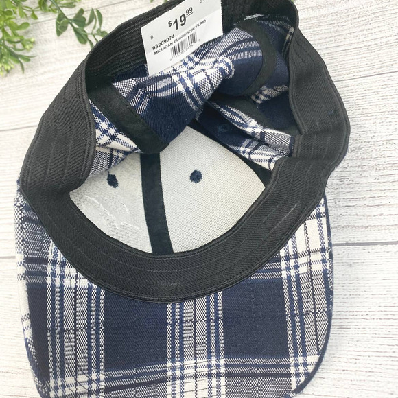 NEW MICHIGAN Ladies Blue and Black Plaid Fitted Hat L/XL - Picture 4 of 6